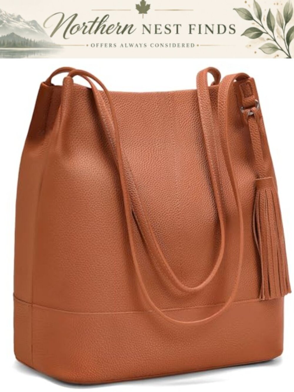 GEMIU Large Bucket Purse Vegan Leather Shoulder Bag